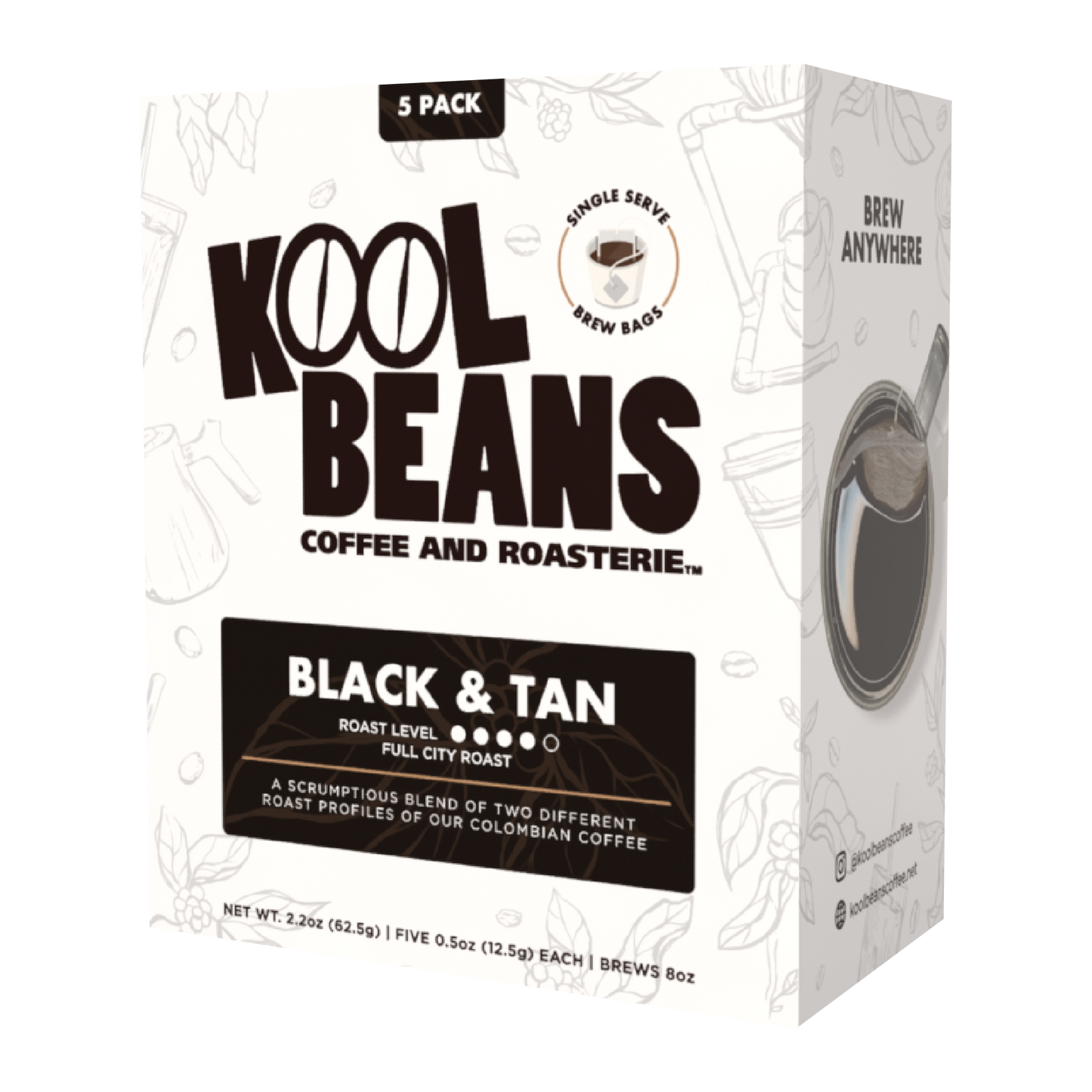 Black & Tan Single Serve Pour Over 5 ct